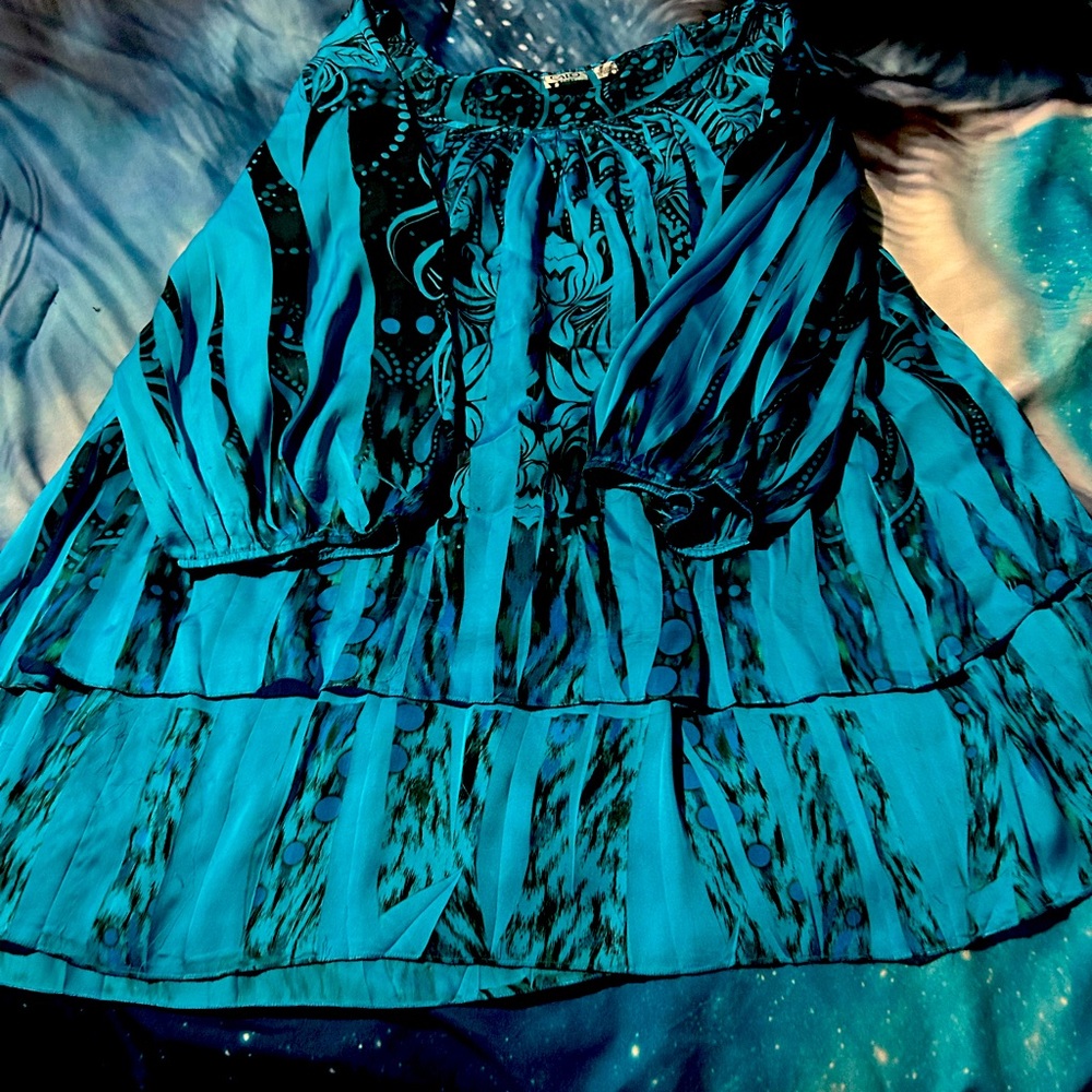 Vibrant Blue Patterned Blouse